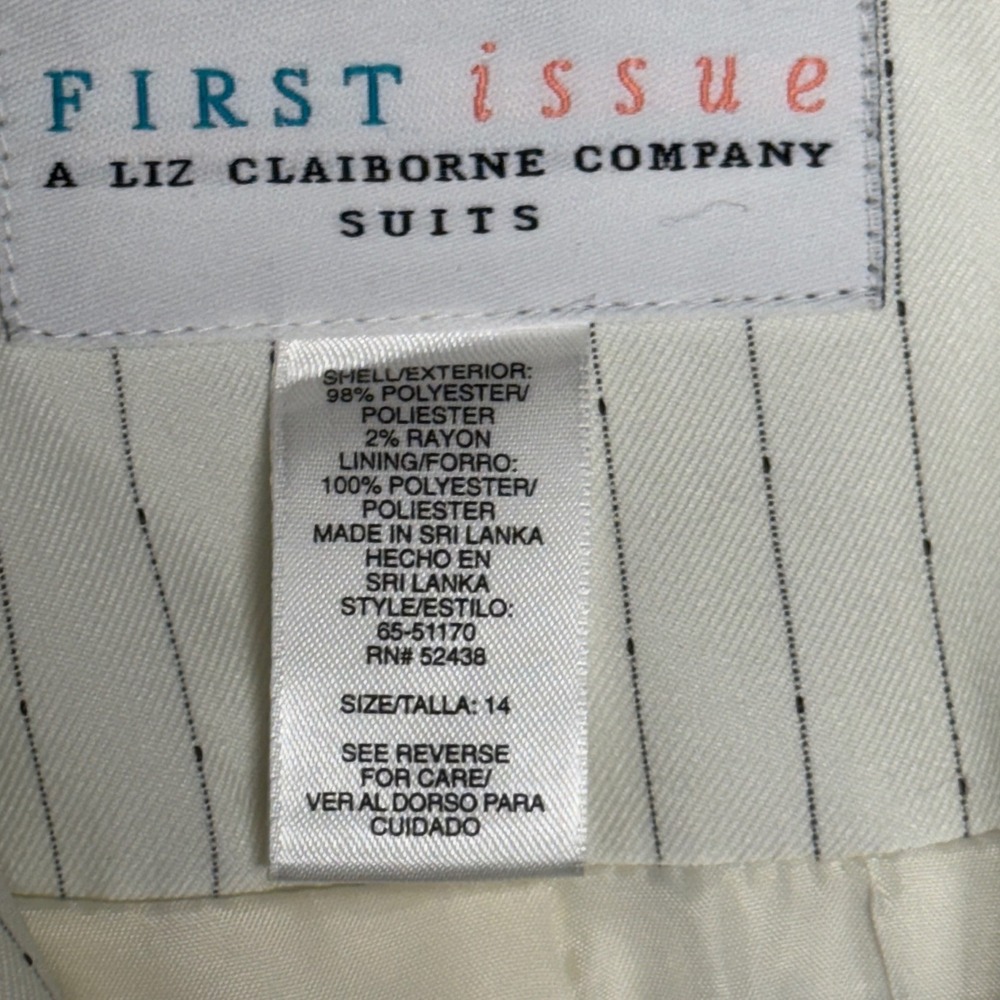 First Issue Liz Claiborne Blazer Jacket Striped Career Women's Size 14 - Picture 5 of 7